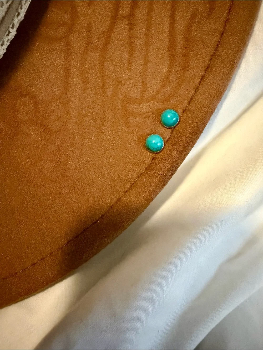 Brown Women's Felt Western Hat with Turquoise Accents